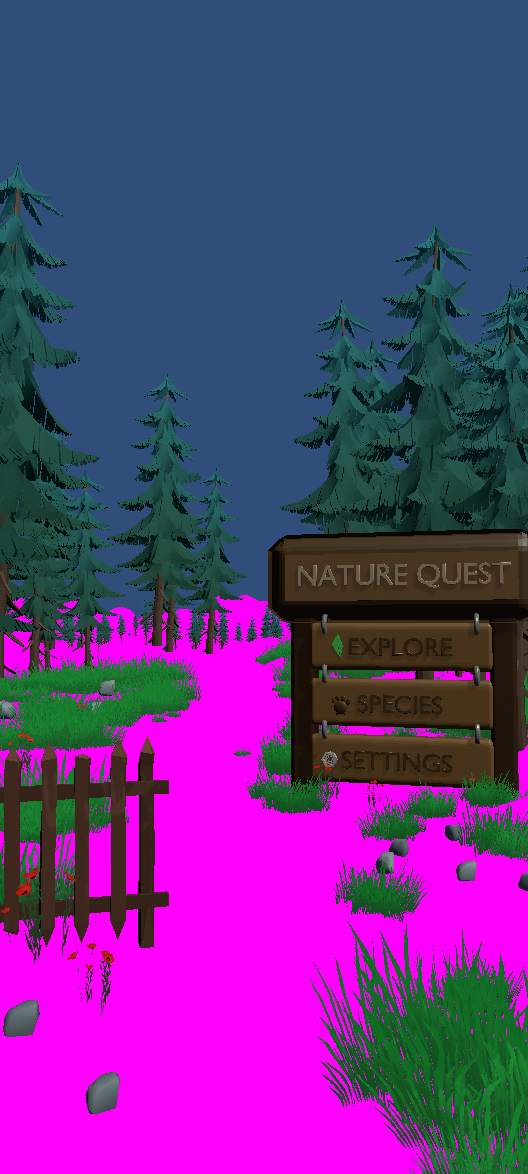 Nature Quest Menu Screen